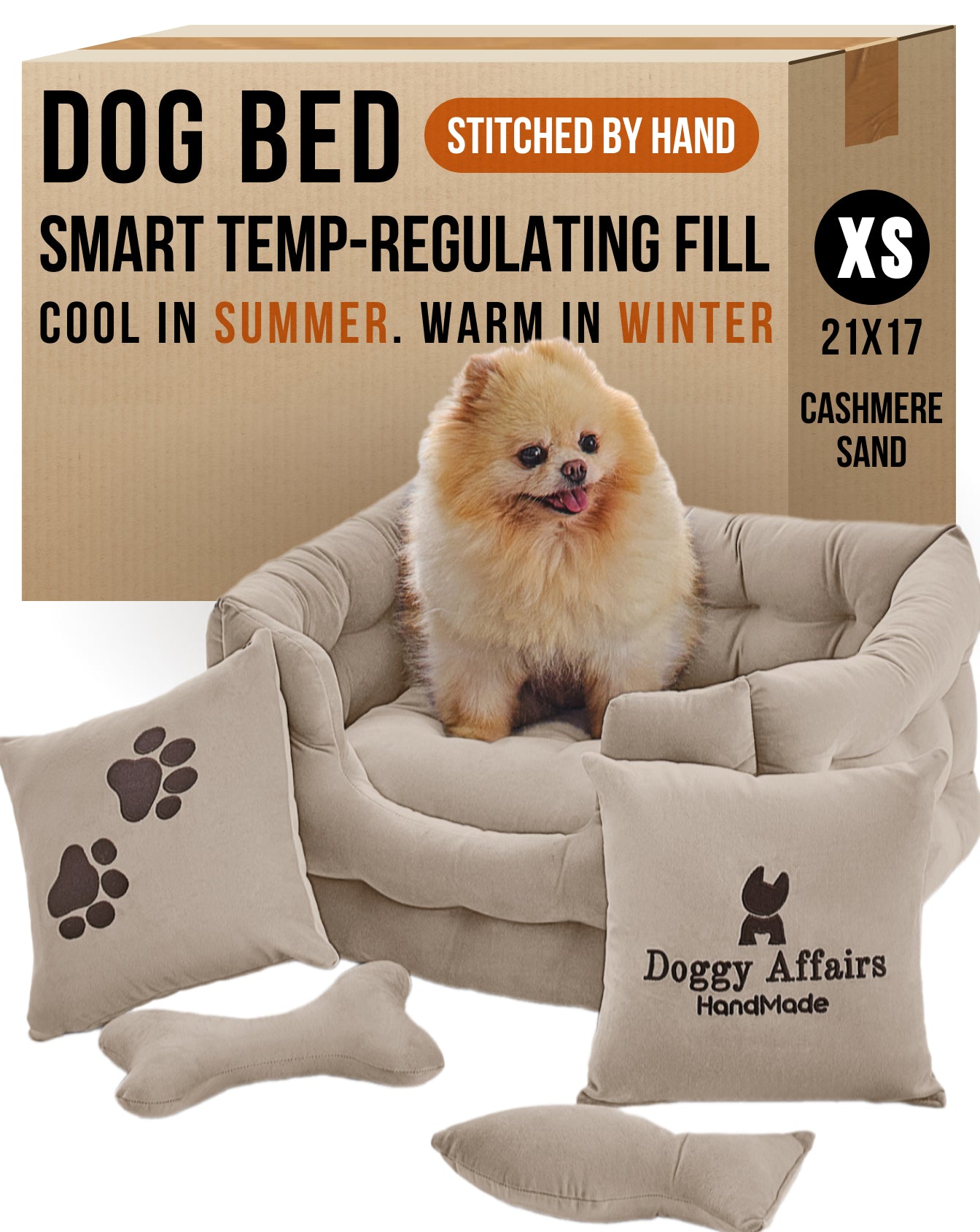 DOGGY AFFAIRS Handmade Dog Bed XS