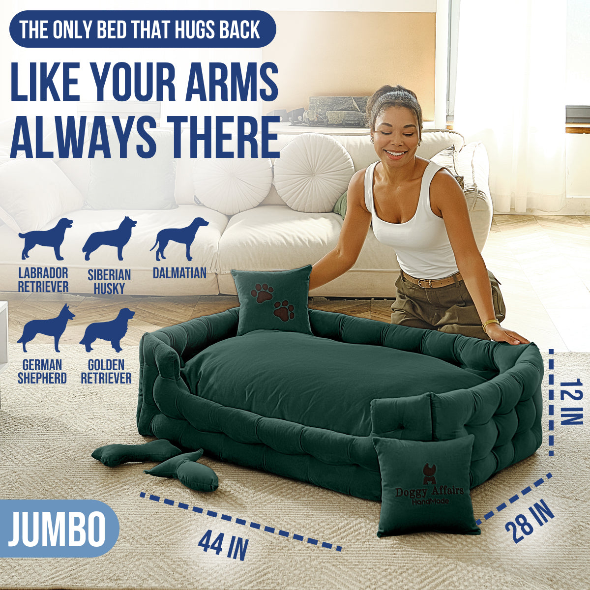 DOGGY AFFAIRS Handmade Dog Bed JUMBO