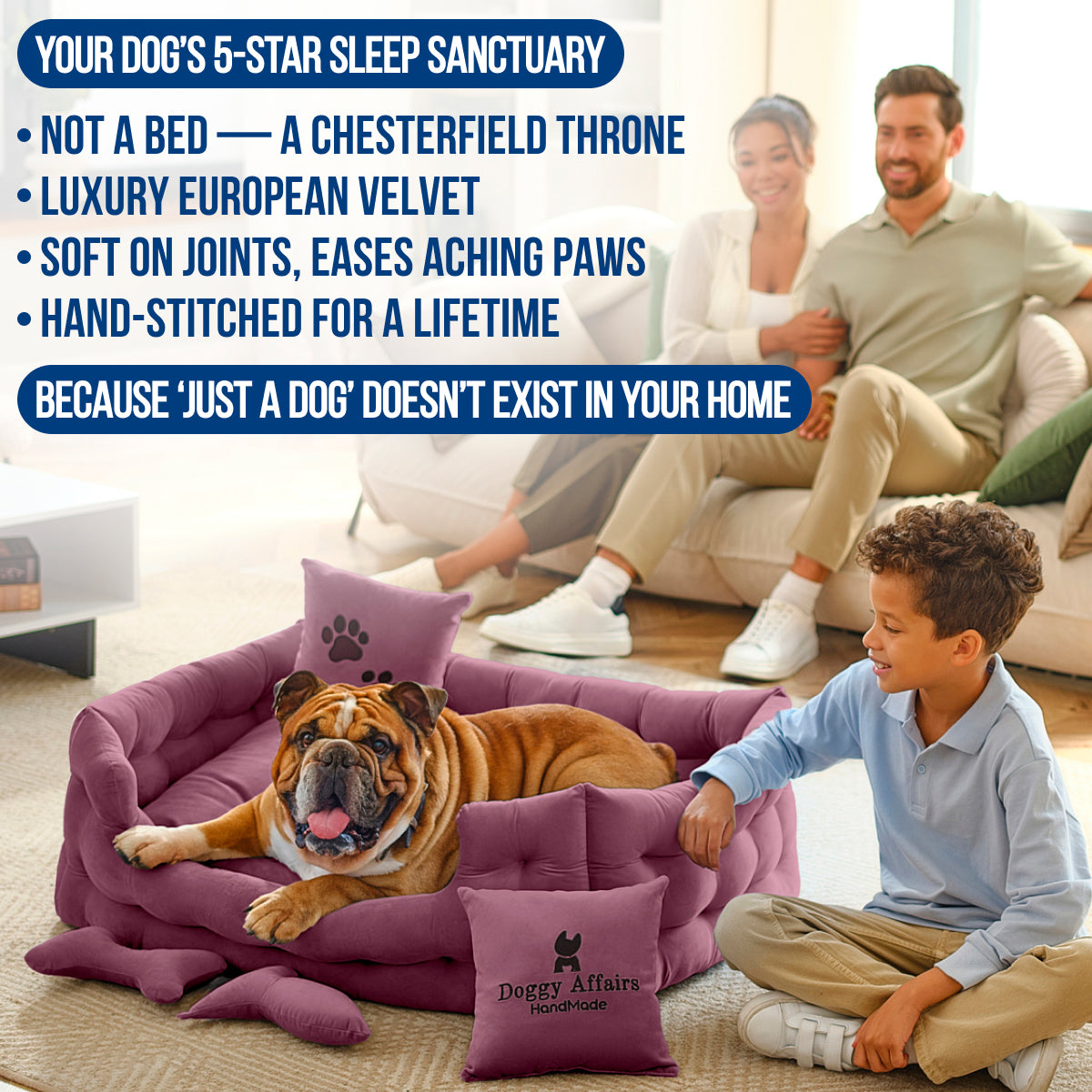 DOGGY AFFAIRS Handmade Dog Bed L