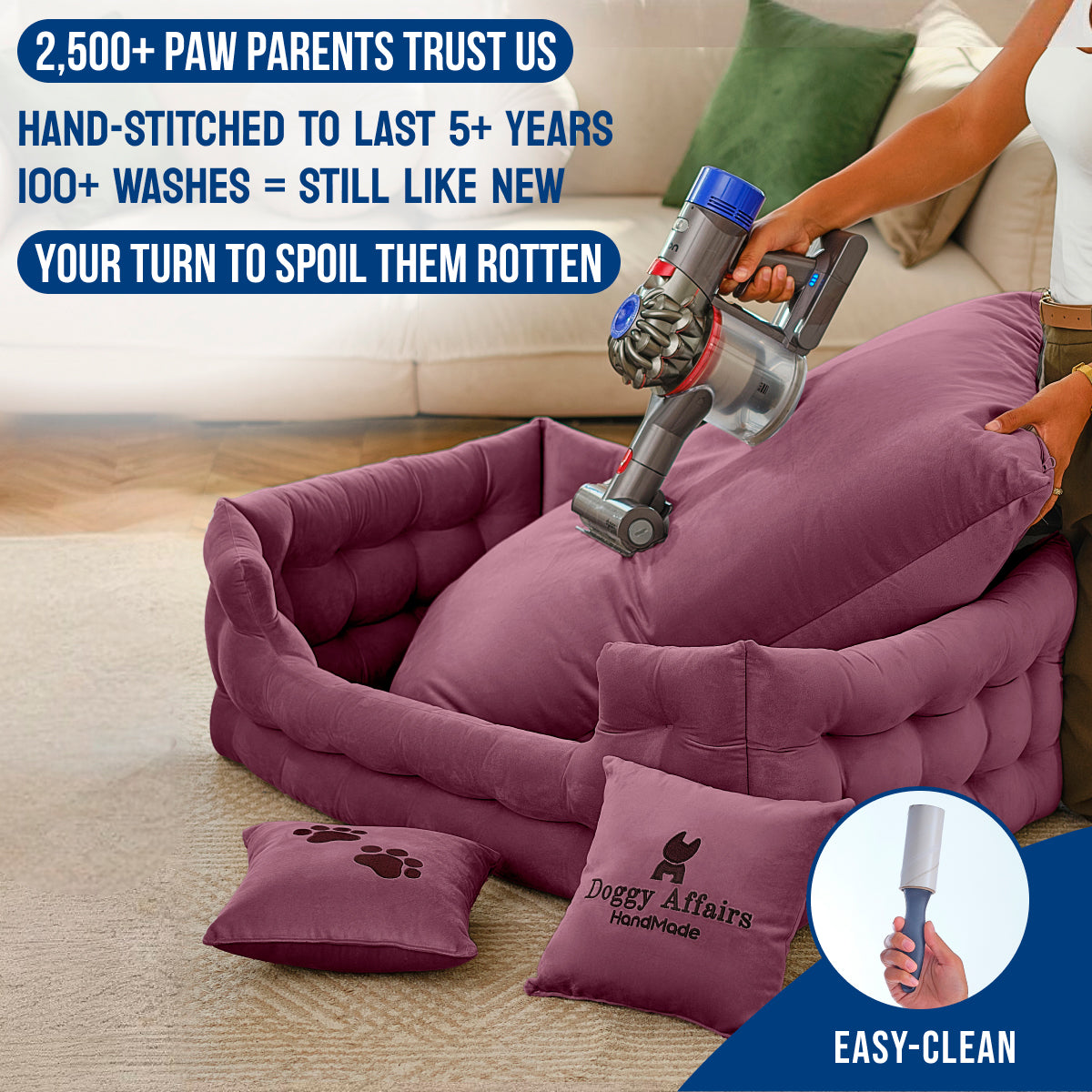 DOGGY AFFAIRS Handmade Dog Bed L