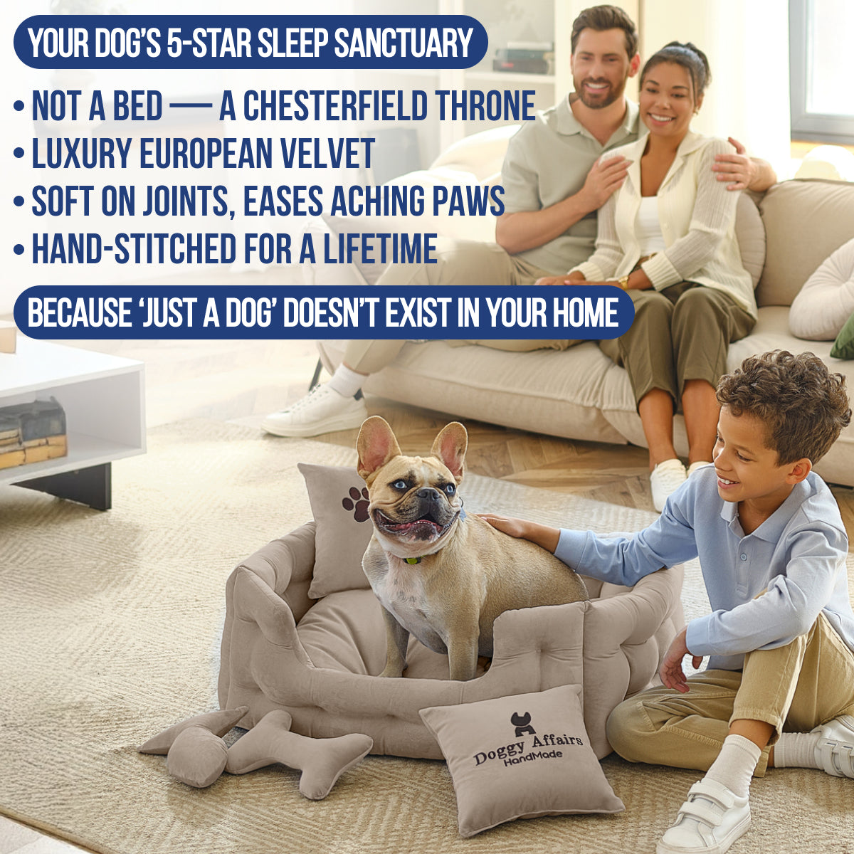 DOGGY AFFAIRS Handmade Dog Bed M