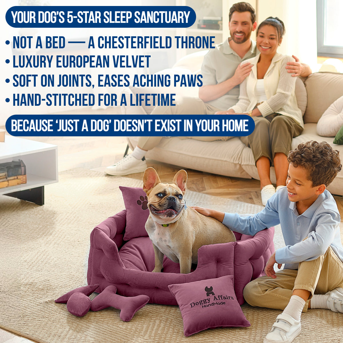 DOGGY AFFAIRS Handmade Dog Bed M