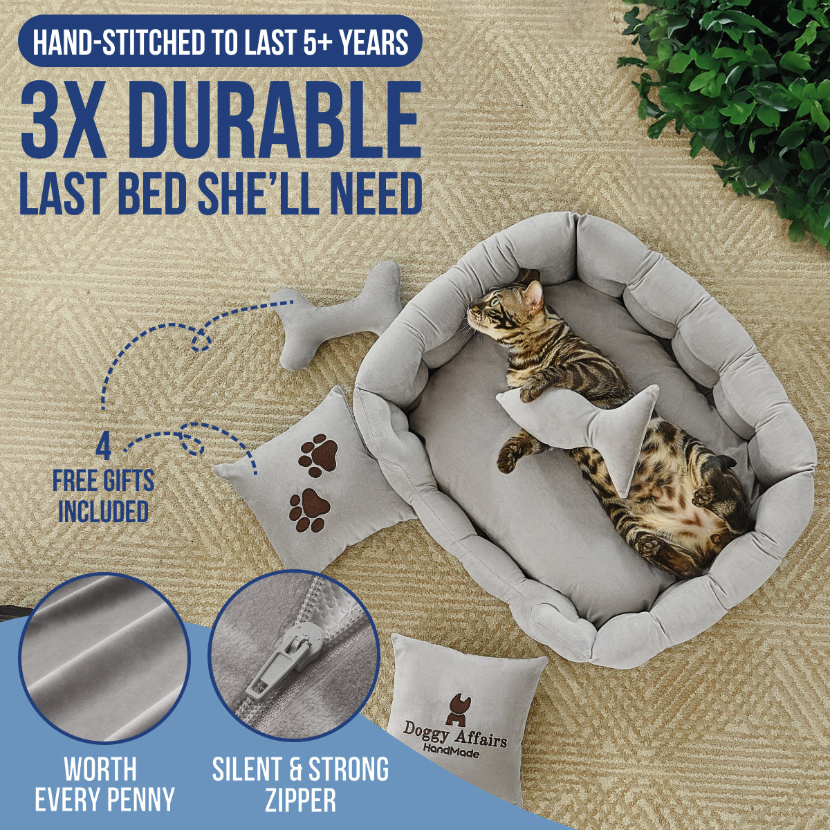 DOGGY AFFAIRS Handmade  Dog Bed S