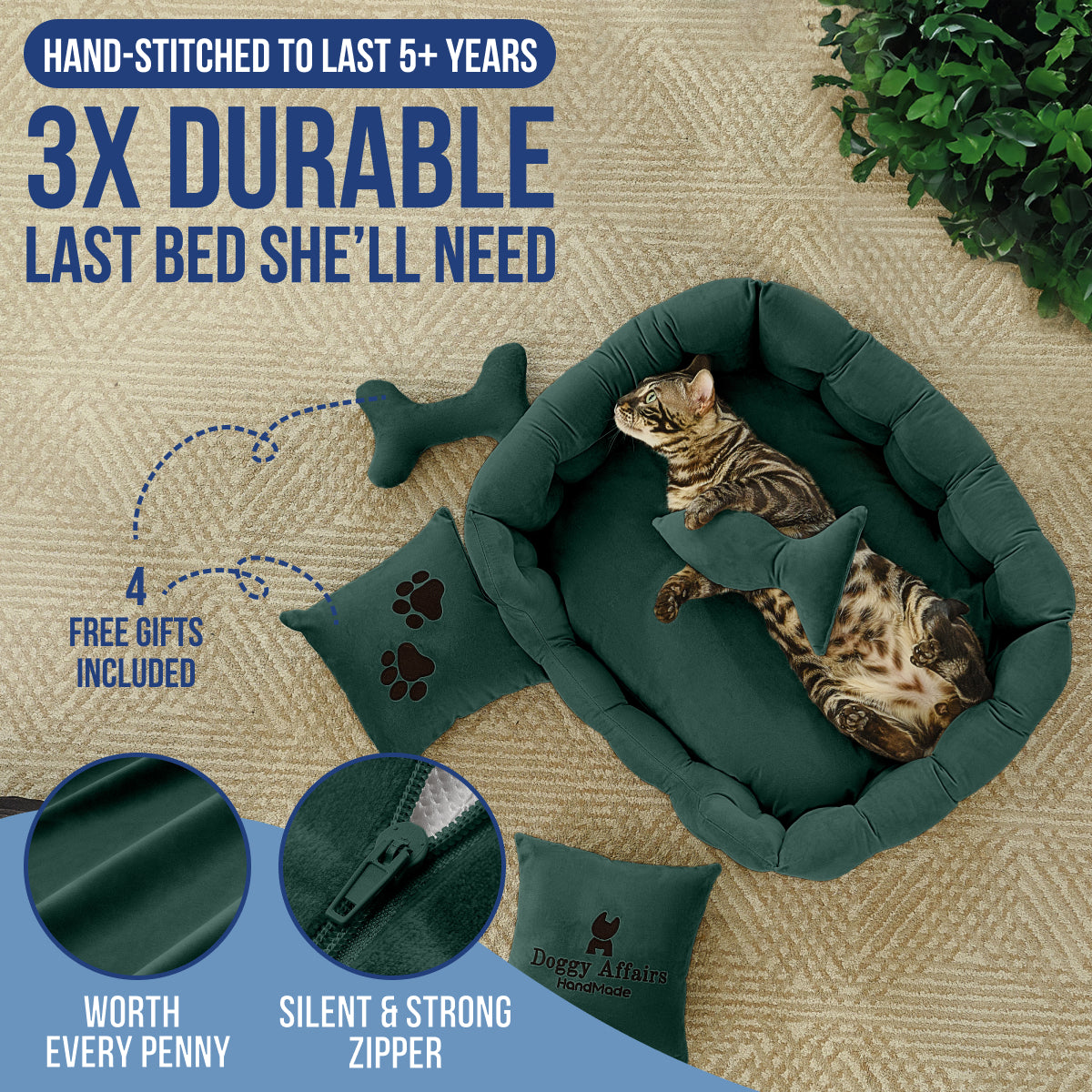 DOGGY AFFAIRS Handmade  Dog Bed S
