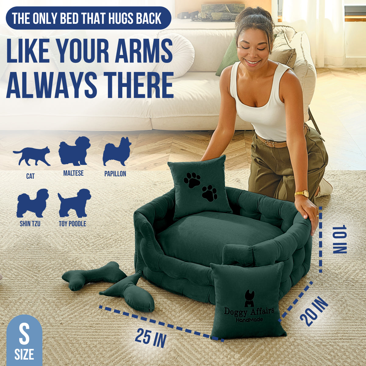 DOGGY AFFAIRS Handmade  Dog Bed S