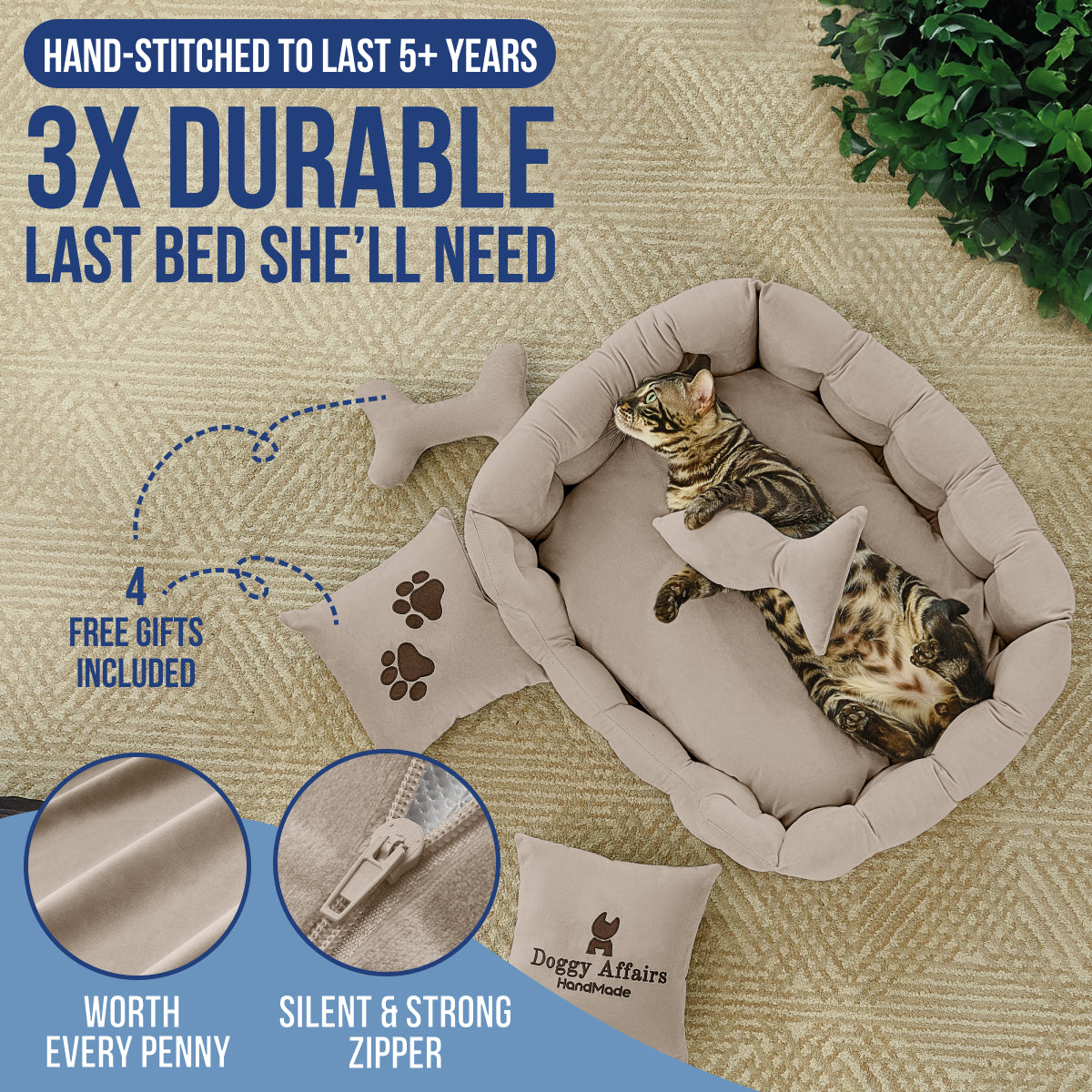 DOGGY AFFAIRS Handmade  Dog Bed S