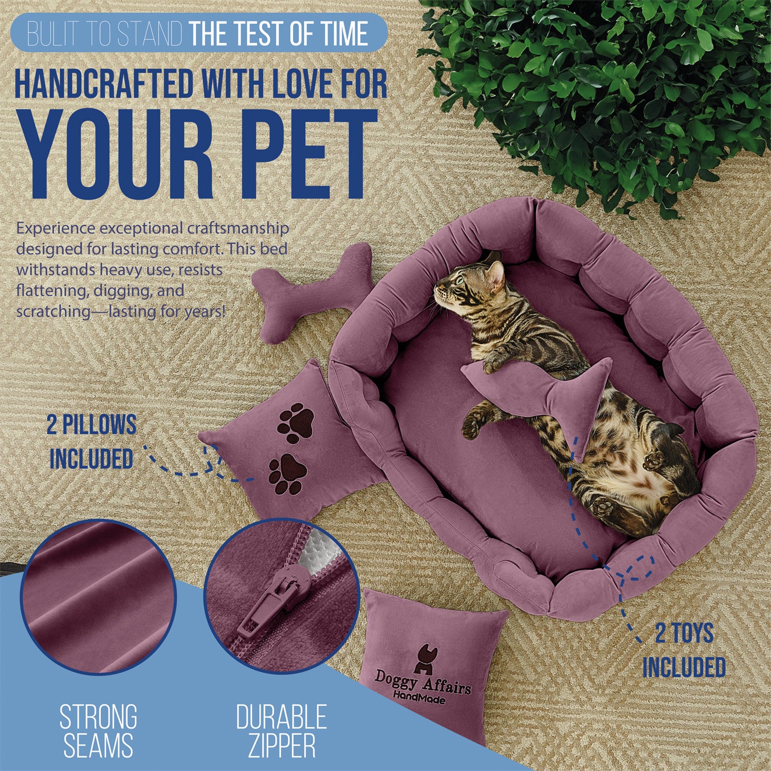 DOGGY AFFAIRS Handmade  Dog Bed S