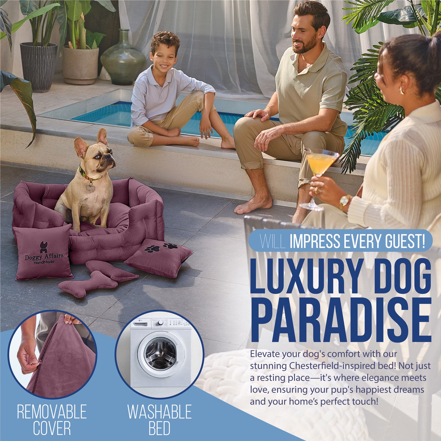DOGGY AFFAIRS Handmade Dog Bed M