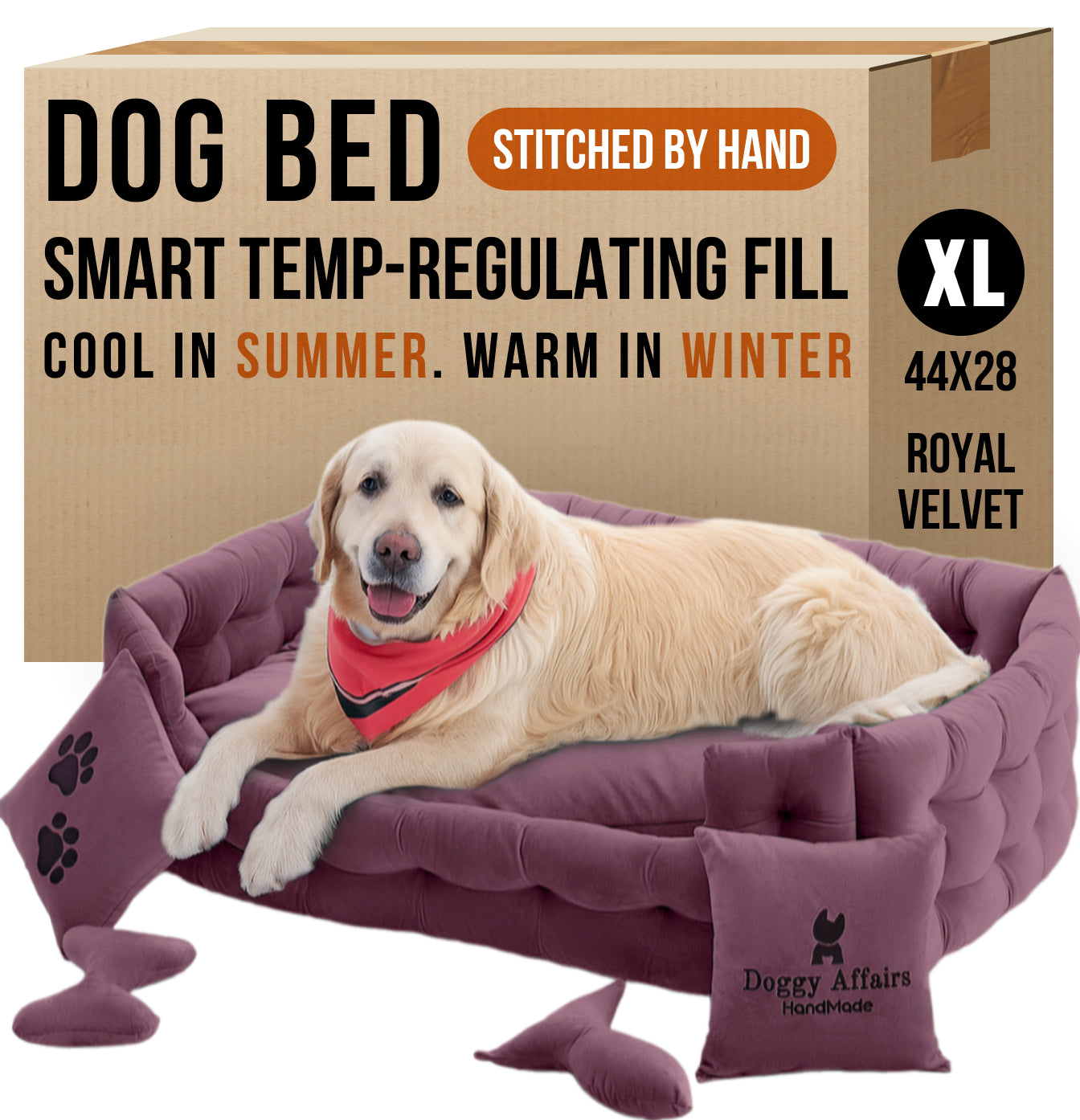 DOGGY AFFAIRS Handmade Dog Bed JUMBO