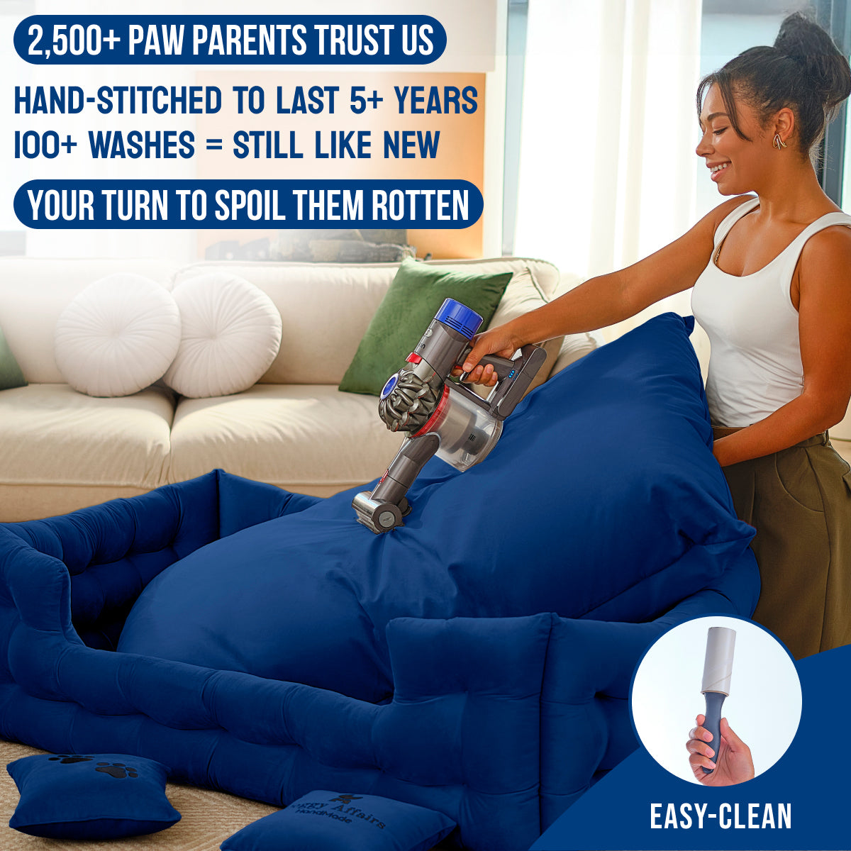 DOGGY AFFAIRS Handmade  Dog Bed JUMBO PLUS